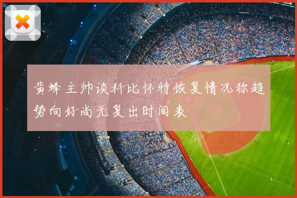 黄蜂主帅谈科比怀特恢复情况称趋势向好尚无复出时间表